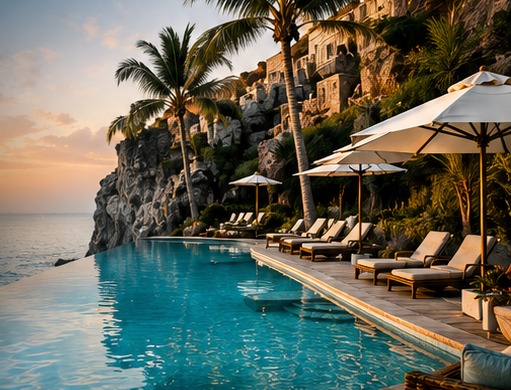 Luxury resort overlooking the sea